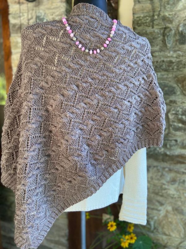 Hand knitted side button poncho (Code-UW247P1509F)