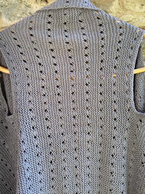 Hand knitted shawl collar shrug (Code-UW163P1524F)