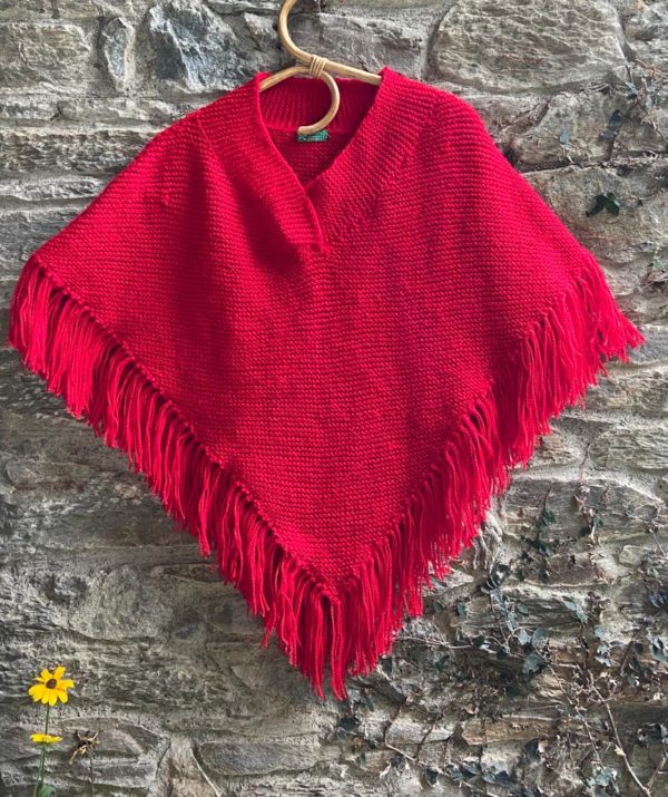 Hand knitted free size poncho (Code-UW232N211F)