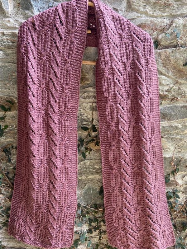 Hand Knitted muffler multi cable without tassels (Code -UW193N047F)