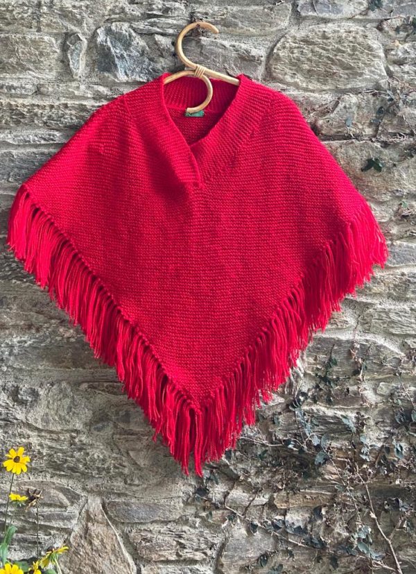 Hand knitted free size poncho (Code-UW232N211F)