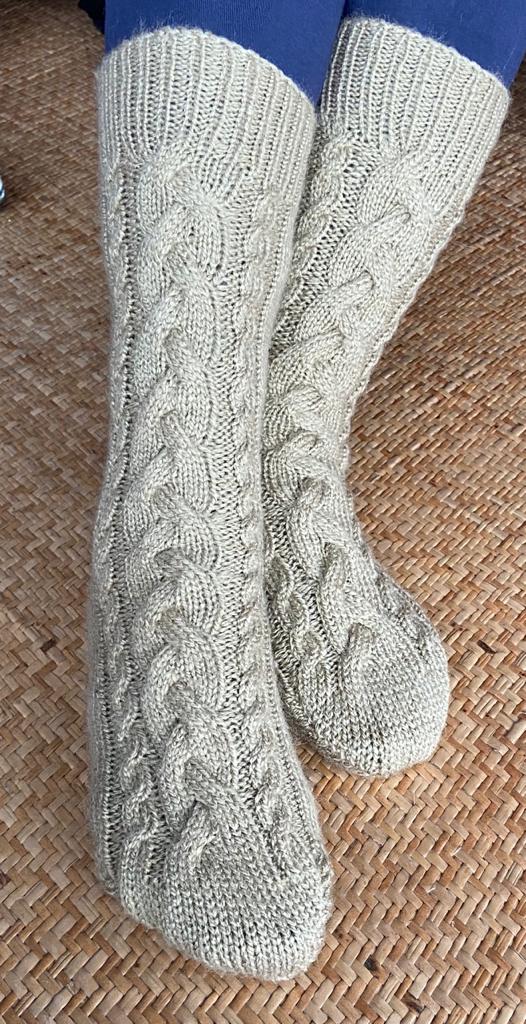 Hand Knitted socks with aran cables (Code-UM237N120) – Umang