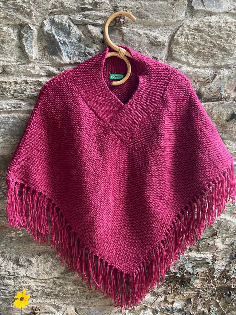 Hand knitted free size poncho (Code-UW232N076F) – Umang