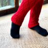 Hand Knitted Leg Warmers - Red (Code - UW229N211F)