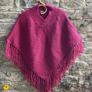 Hand knitted free size poncho (Code-UW232N076F)