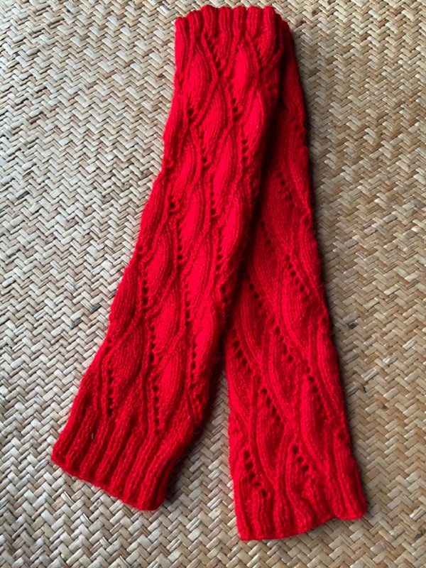 Hand Knitted Leg Warmers - Red (Code - UW229N211F)