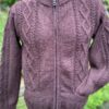 Hand knitted full sleeves cable panel round neck cardigan (Code - UM143N040)