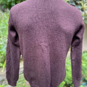 Hand knitted full sleeves cable panel round neck cardigan (Code - UM143N040)