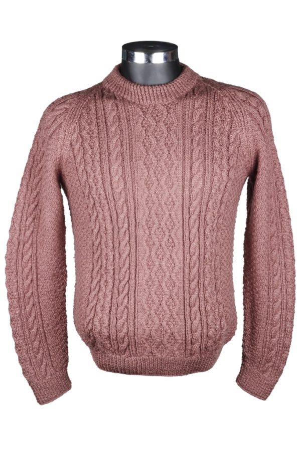 Round Neck Pullover - Aran Pattern - Raglan Full Sleeve (Code-UM58N047)