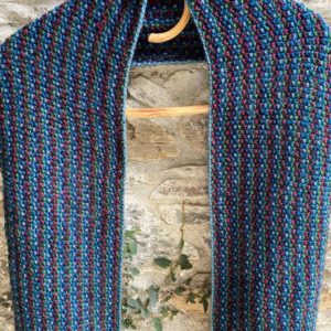 Hand Knitted Muffler with Multi Color Stripes (Code - UW191NC30F)