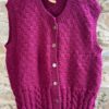 Hand knitted sleeveless cardigan V neck (Code - UM252N076)