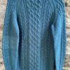 Hand knitted full sleeves pullover with V neck n aran pattern (Code - UM58N027)