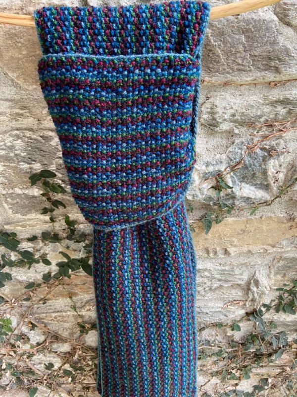 Hand Knitted Muffler with Multi Color Stripes (Code - UW191NC30F)