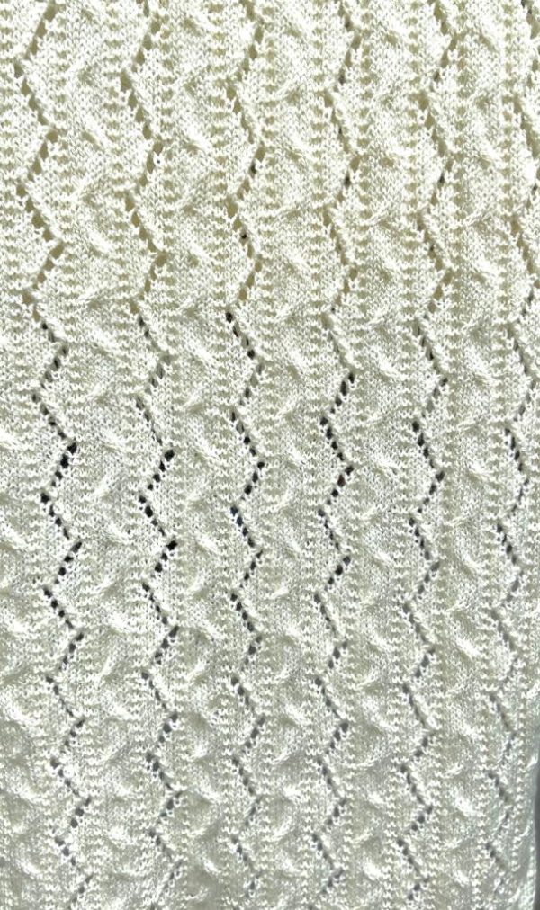 Hand knitted woolen stole - beige (Code- UW176N024F)
