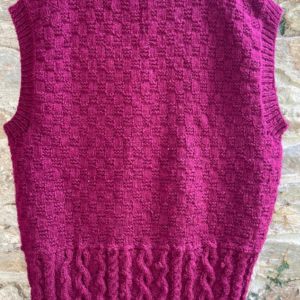 Hand knitted sleeveless cardigan V neck (Code - UM252N076)