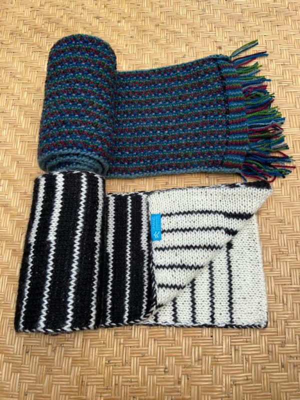 Hand Knitted Muffler with Multi Color Stripes (Code - UW191NC30F)