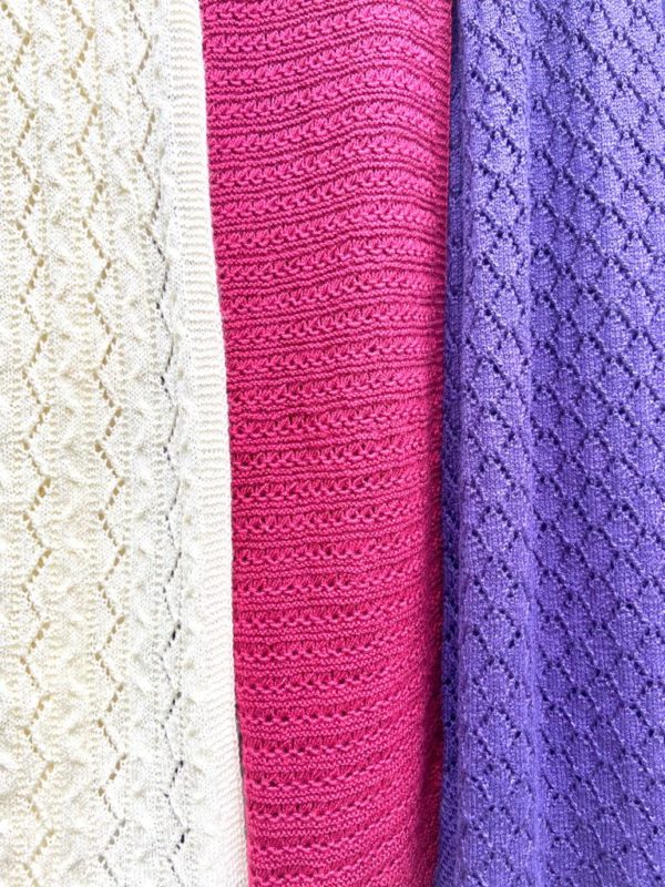 Hand knitted woolen stole - purple (Code- UW170N182F)