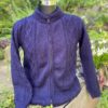 Hand knitted full sleeves cable panel round neck cardigan (Code - UM143N018)