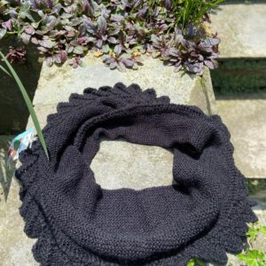 Hand knitted fringe printed Cowl (Code-UW253N015F)