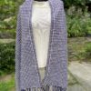 Handwoven woolen houndstooth shawl (Code-UW200NC105F)