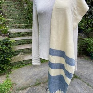 Handwoven woolen stole with side border (Code-UW199NOWF)