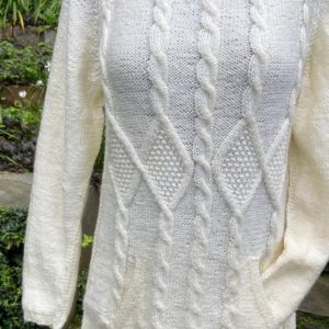 Hand knitted full sleeves pullover with aran cable design (Code - UW84N024 )