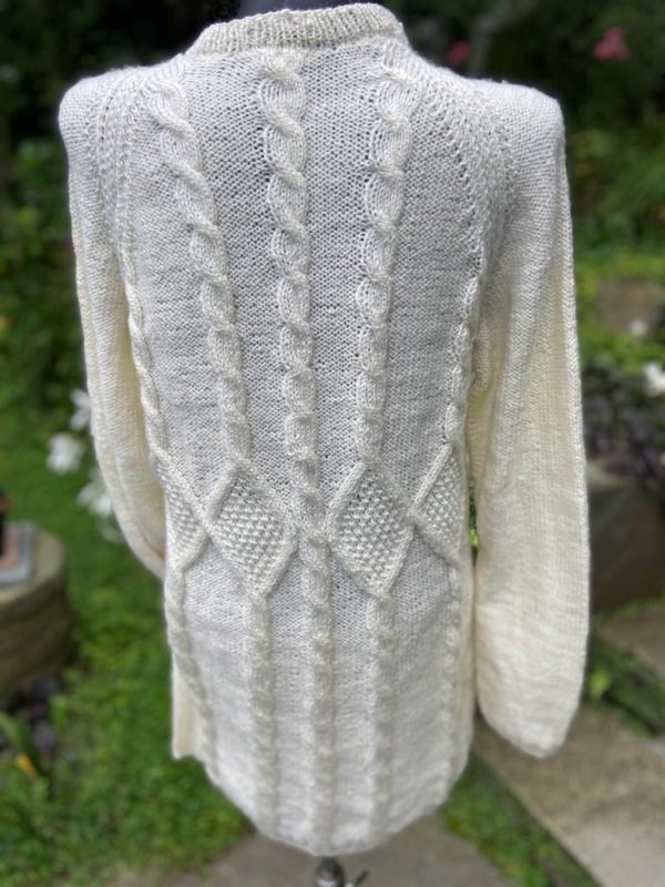 Hand knitted full sleeves pullover with aran cable design (Code - UW84N024 )