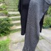 Handwoven woolen houndstooth shawl (Code-UW200NC106F)