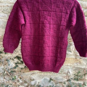 Hand-knitted pullovers with self design squares for girls and boys - 8 to 10 Years (Code-UK19N029)