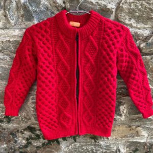 Hand-knitted open chain cardigan for boys of 4 to 6 years (Code - UB56N211)