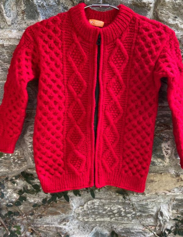 Hand-knitted open chain cardigan for boys of 4 to 6 years (Code - UB56N211)