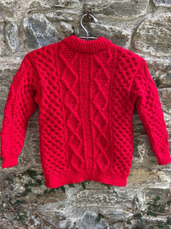 Hand-knitted open chain cardigan for boys of 4 to 6 years (Code - UB56N211)