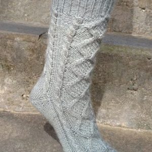 Socks - Hand Knitted Cable - Grey (Code -UW294N207)