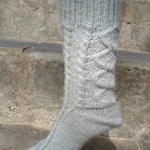 Socks - Hand Knitted Cable - Grey (Code -UW294N207)