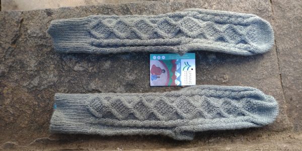 Socks - Hand Knitted Cable - Grey (Code -UW294N207)