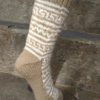 Socks - Hand Knitted - Beige & White (Code -UM328N120)