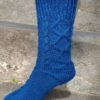 Socks - Hand Knitted Cable - Teal Blue (Code-UW294N183)